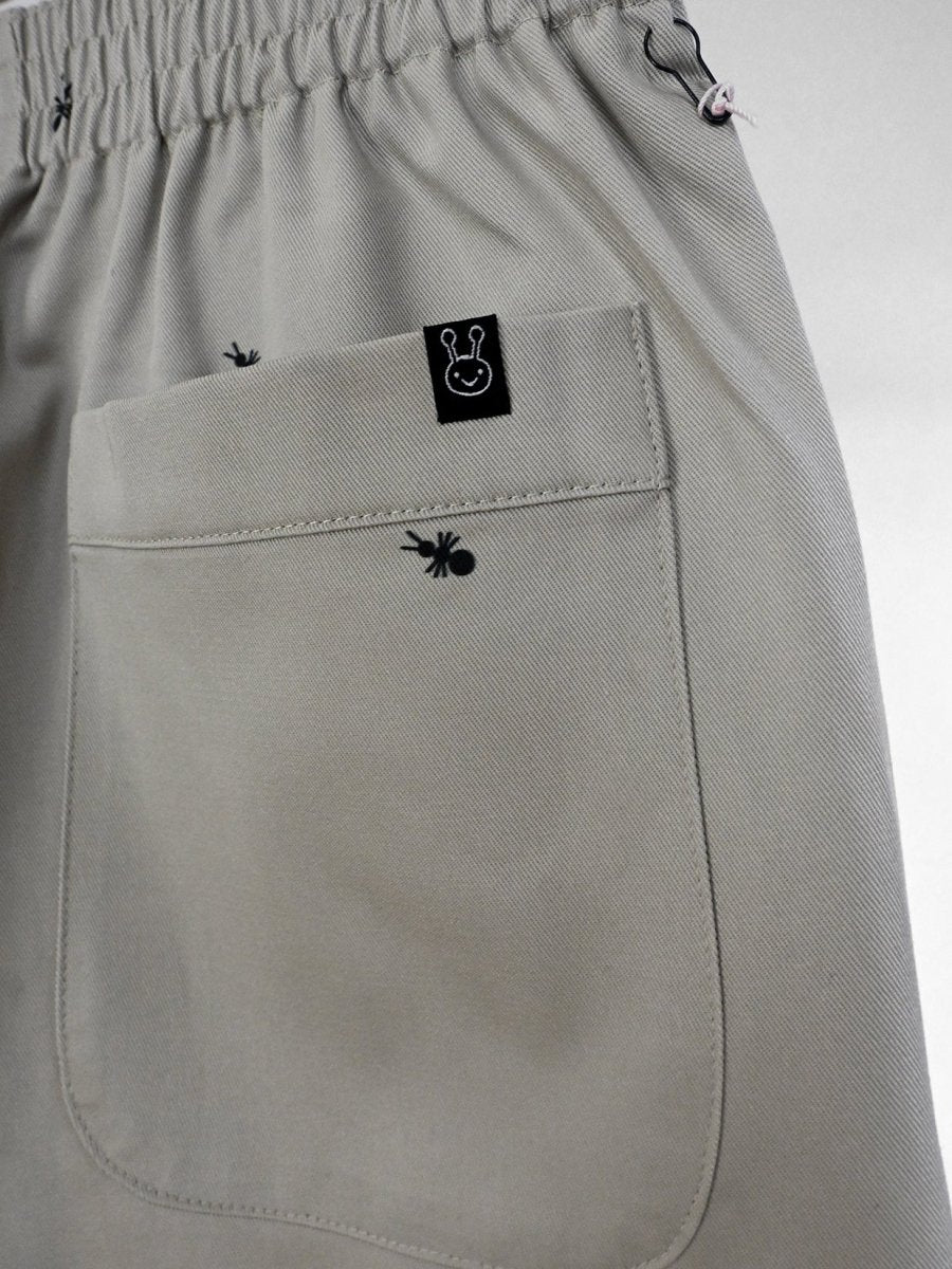 "Ants on your Pants" Work/Play Shorts - Pearl Grey. Design by HO HOS HOLE IN THE WALL