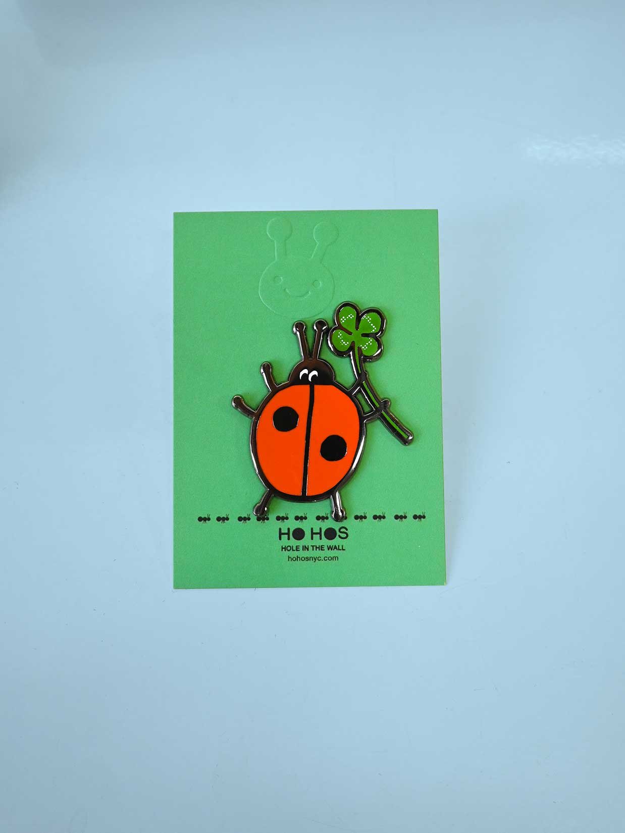 "Lucky Bug" Enamel pin, designed by HO HOS HOLE IN THE WALL (NYC)