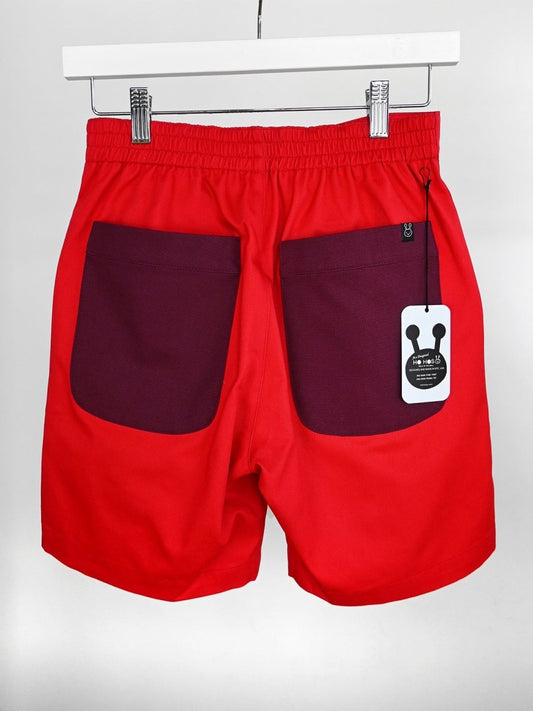 "Red Ant" Shorts - Cherry/Sangria combo. Design by HO HOS HOLE IN THE WALL