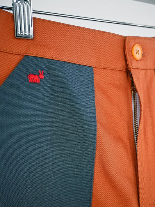 "Red Ant" Shorts - Sweet Potato/Thunder combo. Design by HO HOS HOLE IN THE WALL