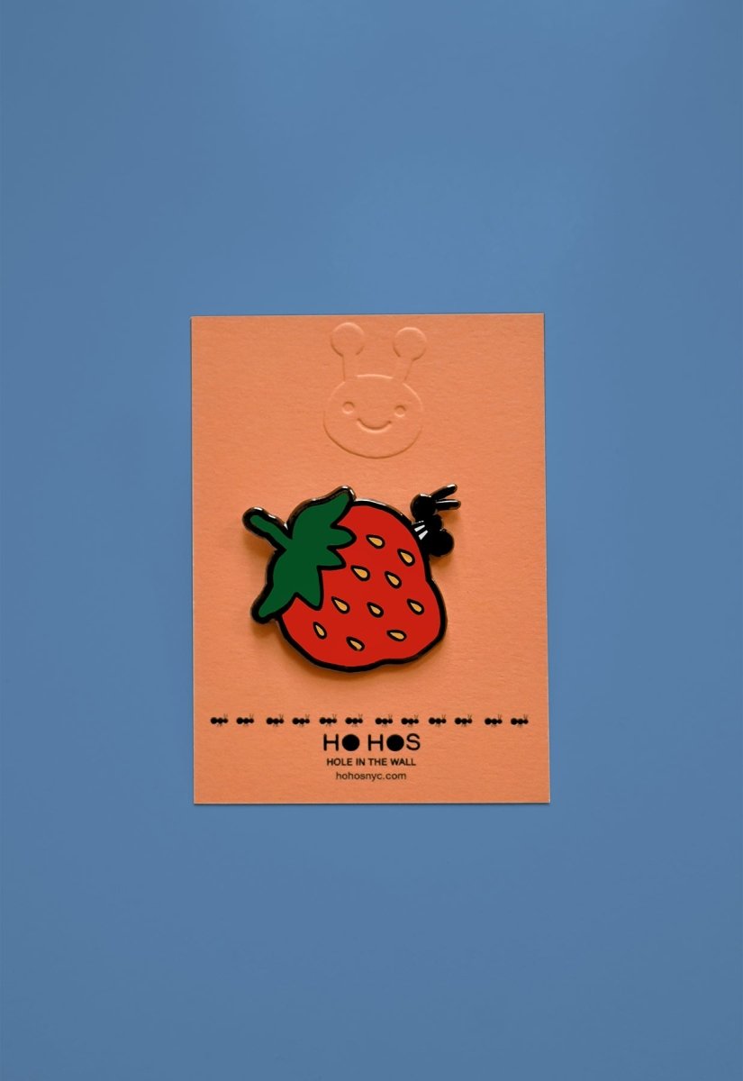 "Strawberry & Ant" Enamel Pin