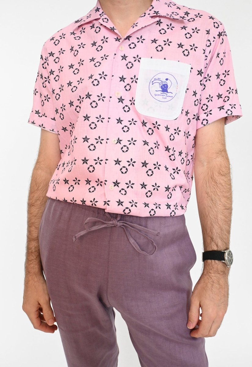"Synchronized Swimming Club"-Hemd mit Knöpfen - Pink Waters