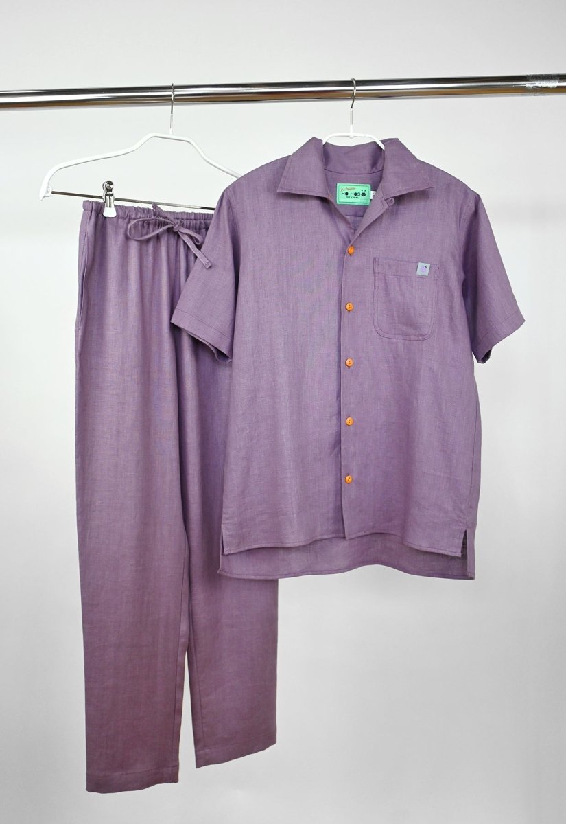 "Tutti Frutti" Linen Shirt - Purple Grape