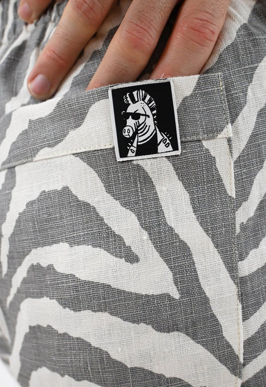 "Zebra without a cause" design short HO HOS HOLE IN THE WALL 