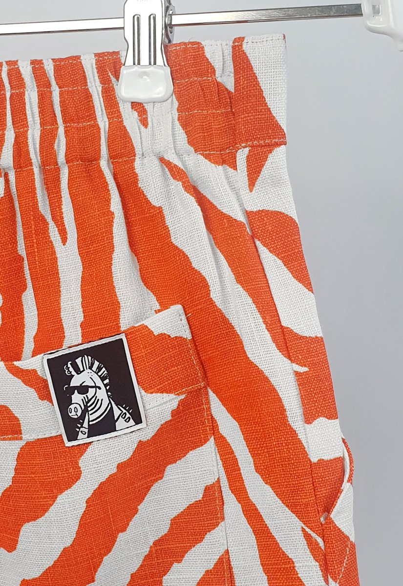"zebra without a cause" illustration design Natali Koromoto HO HOS HOLE IN THE WALL  linen shorts